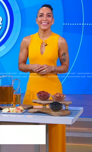 Robin Arzon’s yellow keyhole dress on Good Morning America