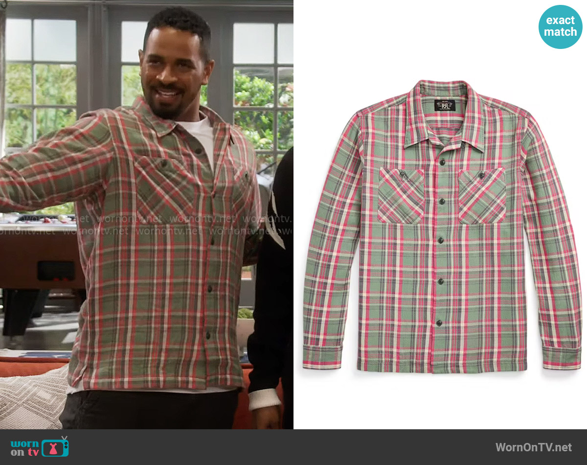 RRL Monterrey Camp Shirt worn by Damon (Damon Wayans Jr.) on Poppas House