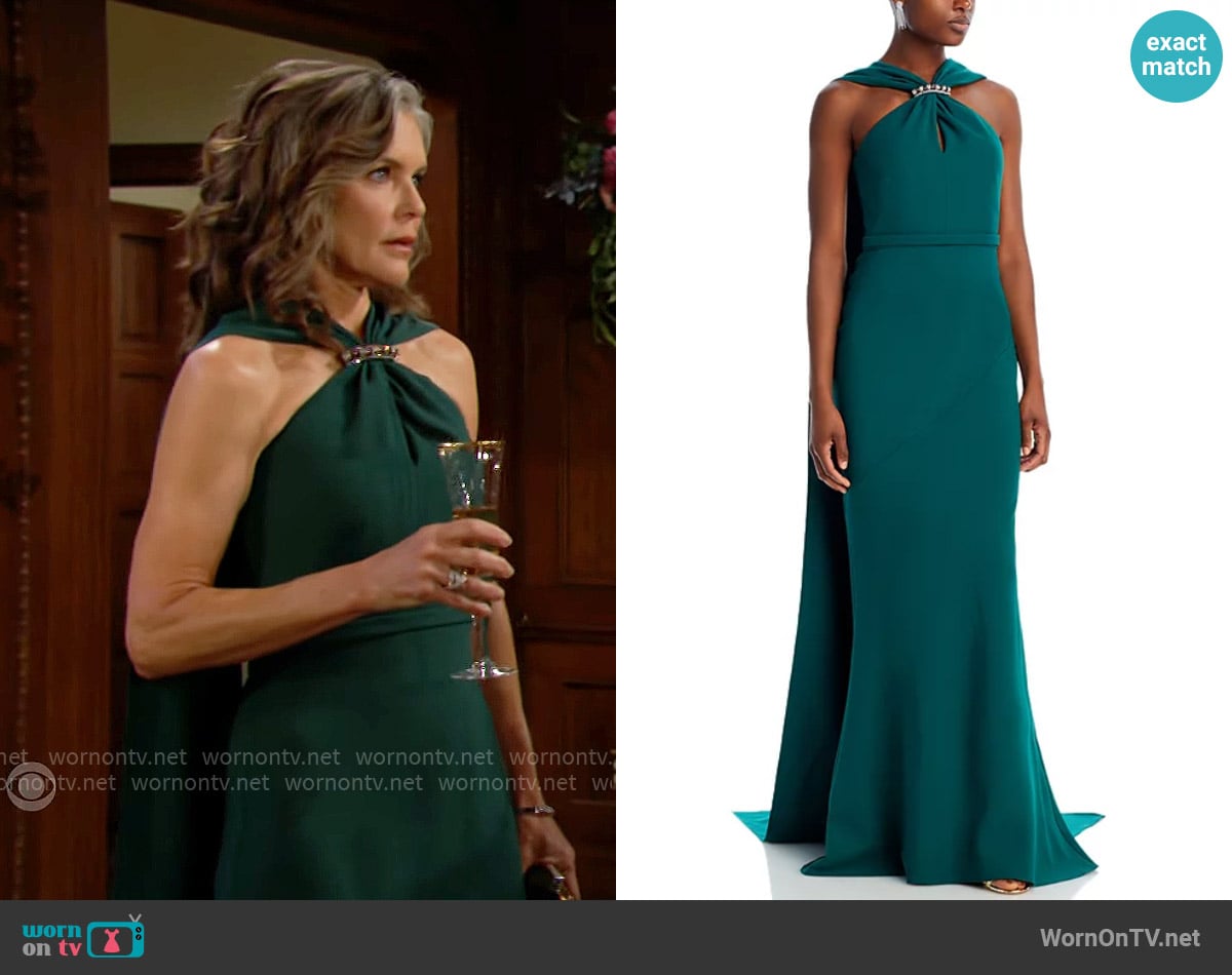 Safiyaa Lilien Sleeveless Cape Gown worn by Diane Jenkins (Susan Walters) on The Young and the Restless