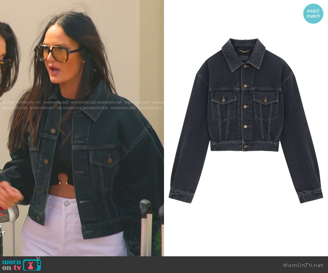 Saint Laurent 80's Jacket in Dark Denim worn by Lisa Barlow on The Real Housewives of Salt Lake City