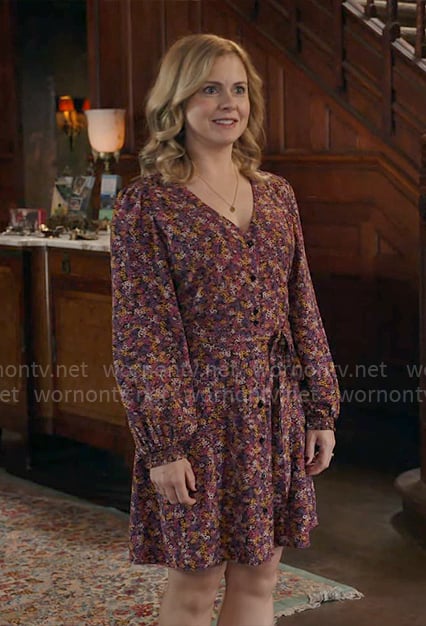 Sam’s floral v-neck long sleeved dress on Ghosts