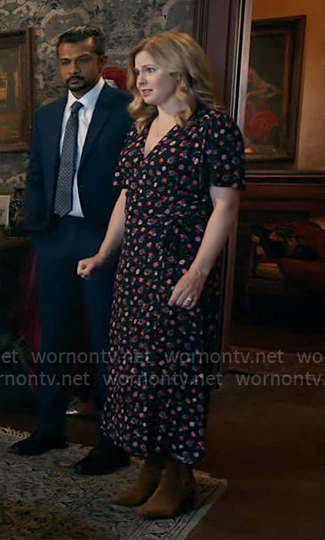 Sam’s floral wrap dress on Ghosts