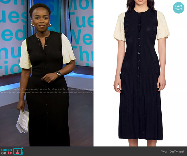 Sandro Midi Knit Dress worn by Zinhle Essamuah on NBC News Daily