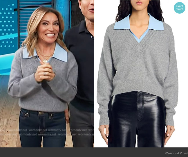 Sandro Double Neck Jumper worn by Kit Hoover on Access Hollywood
