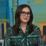 Savannah’s green paisley tie neck blouse on NBC News