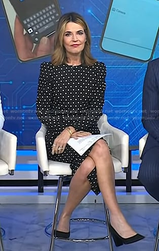 Savannah’s black polka dot dress on Today