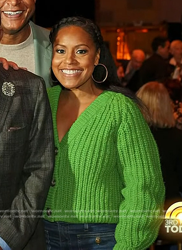 Sheinelle’s green cardigan and jeans on Today