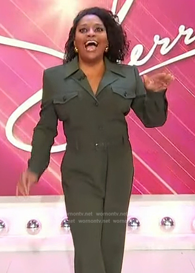 Sherri’s green utility jumpsuit on Sherri