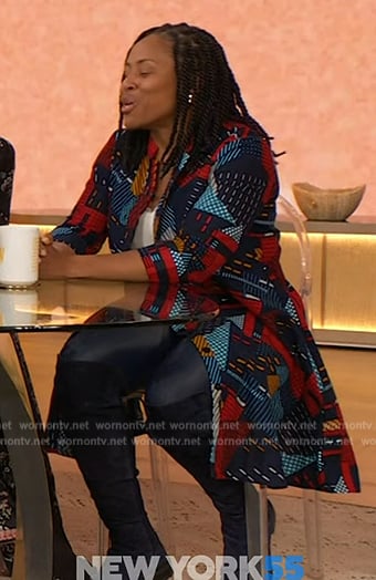Kameelah Phillips’ printed shirtdress on The Drew Barrymore Show