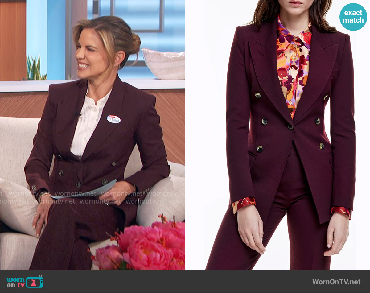 Smythe Not A Db Blazer in Plum worn by Natalie Morales on The Talk