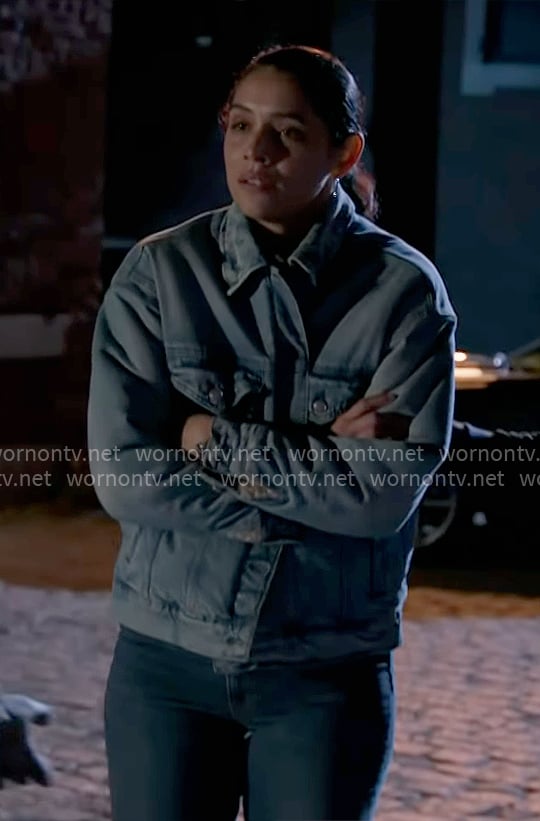 Stella’s fleece-lined denim jacket on Chicago Fire