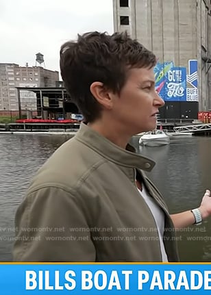 Stephanie’s beige bomber jacket on Today