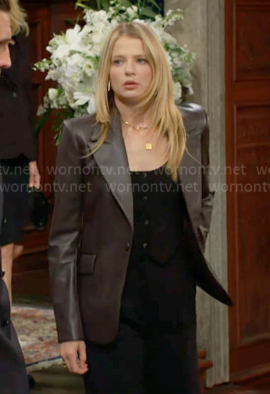 Summer’s leather blazer on The Young and the Restless