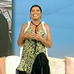 Tamron’s printed mixed media dress on Tamron Hall Show