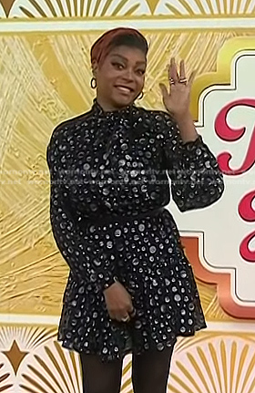 Taraji P. Henson’s metallic polka dot mini dress on Today