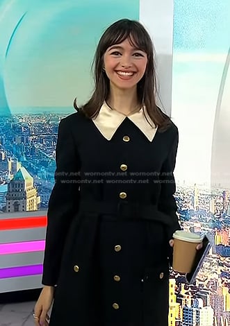 Taylor Blackwell’s black contrast collar dress on Today