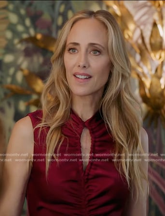 Teddy’s red cutout ruched dress on Greys Anatomy