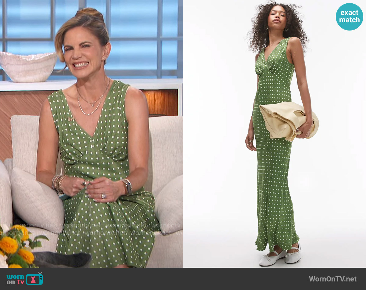 Topshop V-Neck Empire Waist Maxi Dress worn by Natalie Morales on The Talk