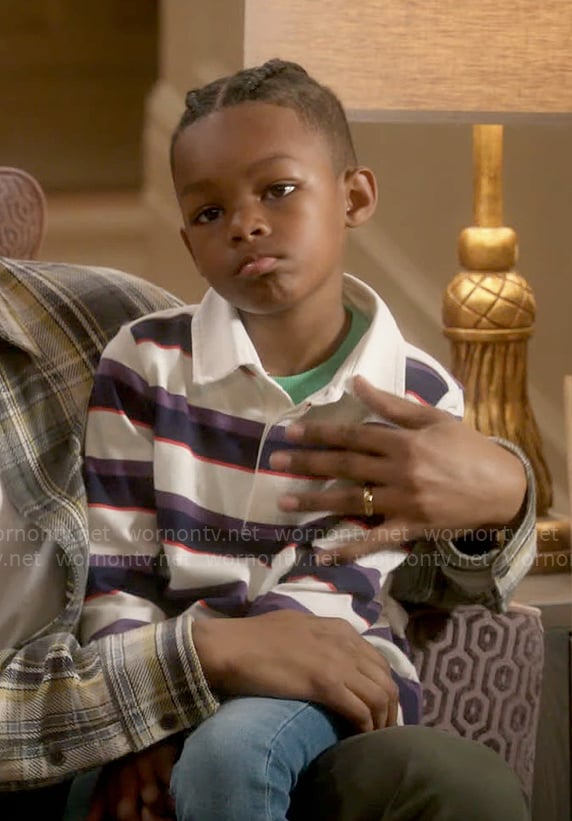 Trey’s striped shirt on Poppas House