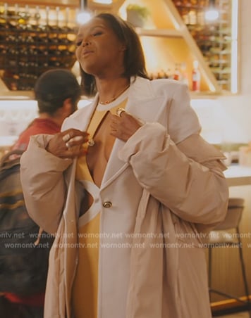 Ubah’s yellow cutout dress on The Real Housewives of New York City