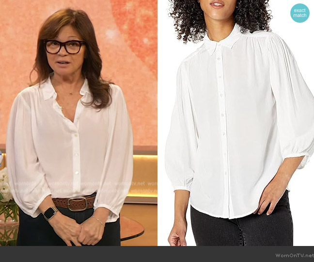 Velvet by Graham and Spencer Patricia Rayon Challis Blouse worn by Valerie Bertinelli on The Drew Barrymore Show