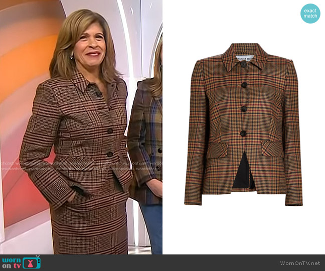 Veronica Beard Aire Dickey Jacket in Camel Black worn by Hoda Kotb on Today