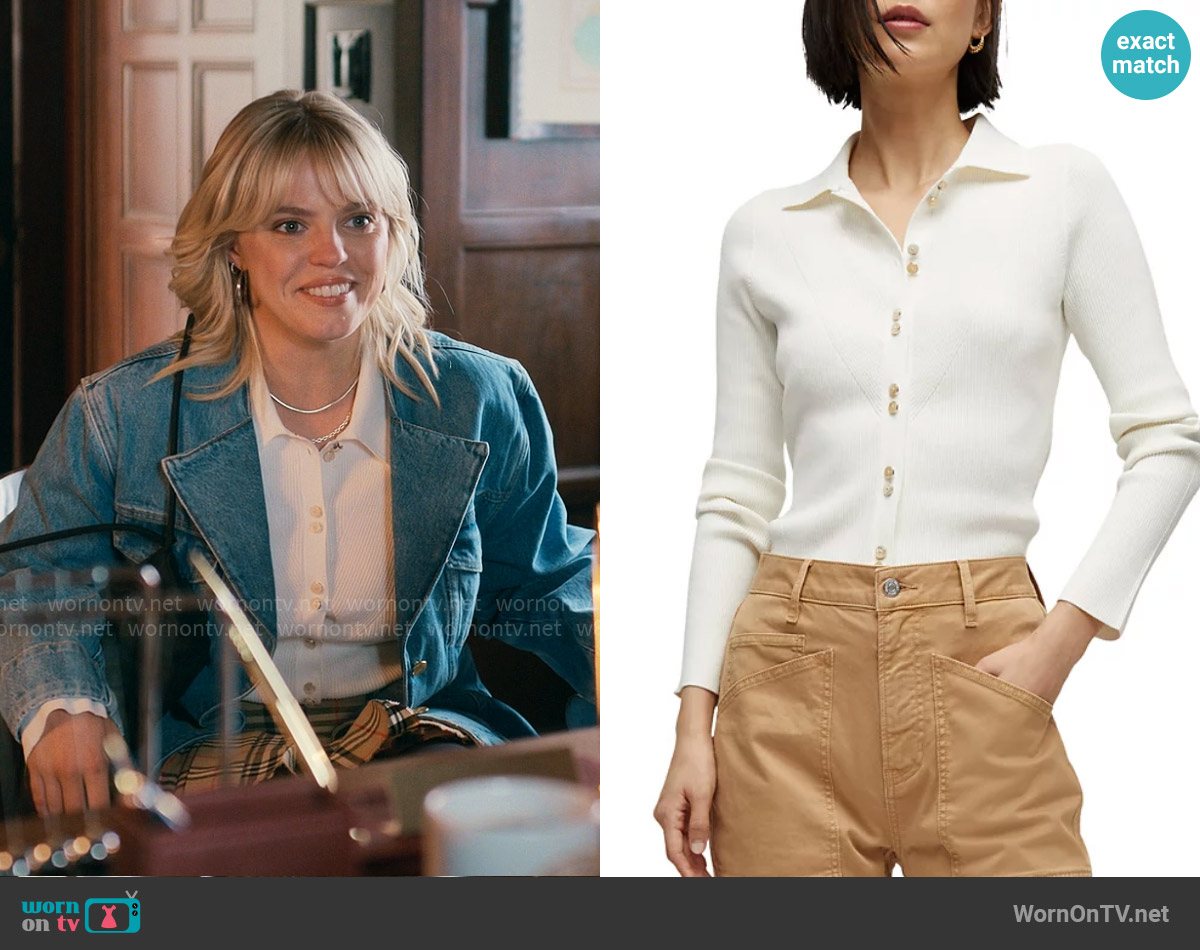 Veronica Beard Aviva Cardigan worn by Leighton Murray (Reneé Rapp) on The Sex Lives of College Girls
