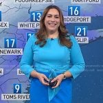 Violeta Yas’s blue tie front dress on NBC News Daily