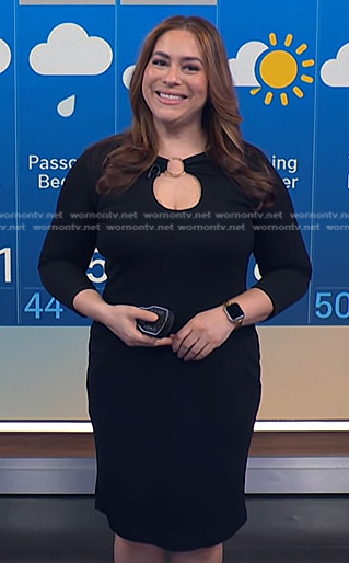 Violeta Yas’s black o-ring cutout dress on NBC News Daily