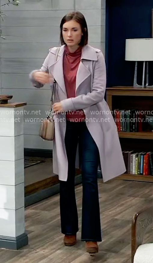 Willow’s lavender purple coat on General Hospital