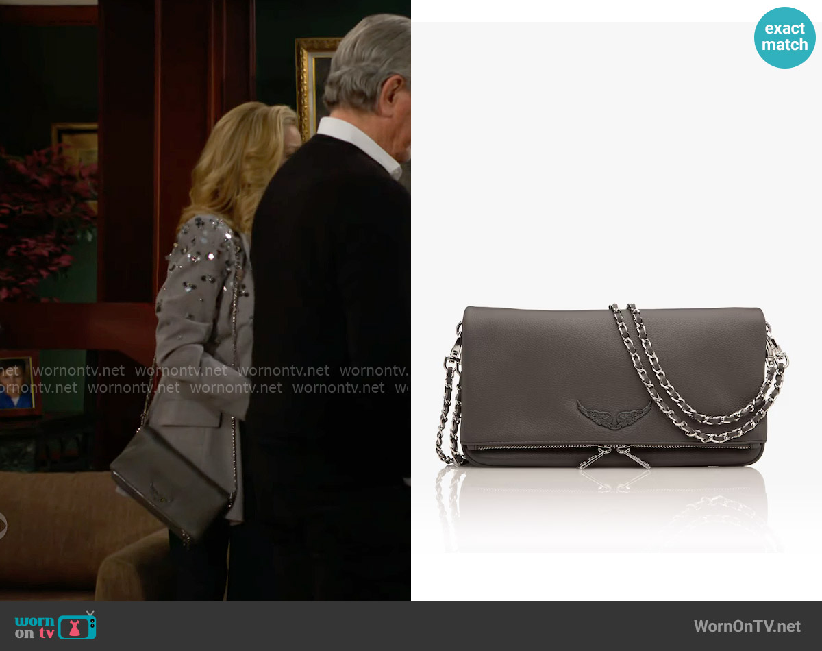 Zadig & Voltaire Rock Clutch worn by Nikki Reed Newman (Melody Thomas-Scott) on The Young and the Restless