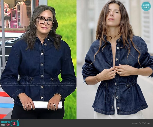 Zara Adjustable Waist Denim Overshirt worn by Savannah Sellers on Today