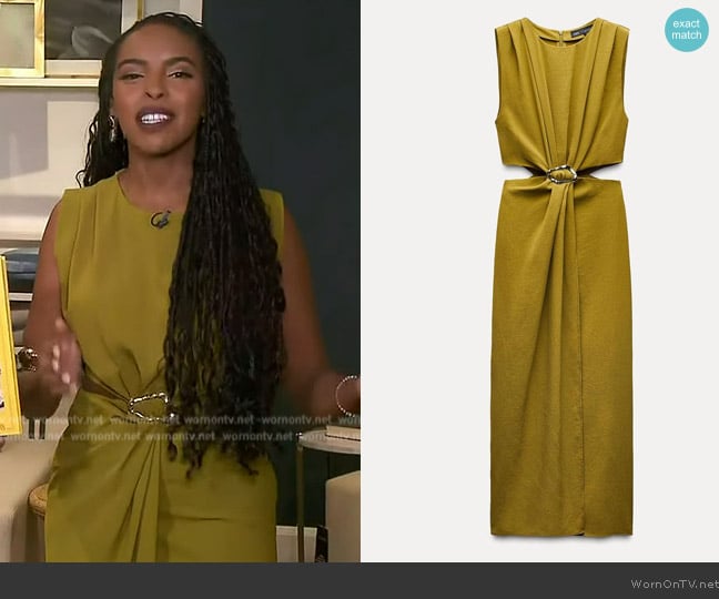 Zara Cut Out Buckle Dress worn by Mona Kosar Abdi on Extra