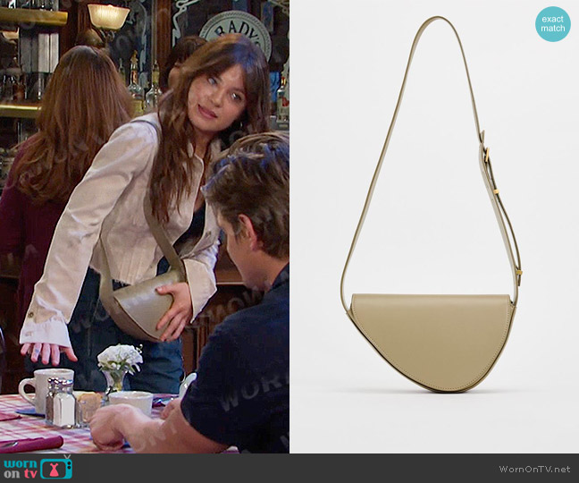 Zara Asymmetric Crossbody Bag worn by Joy Wesley (AlexAnn Hopkins) on Days of our Lives