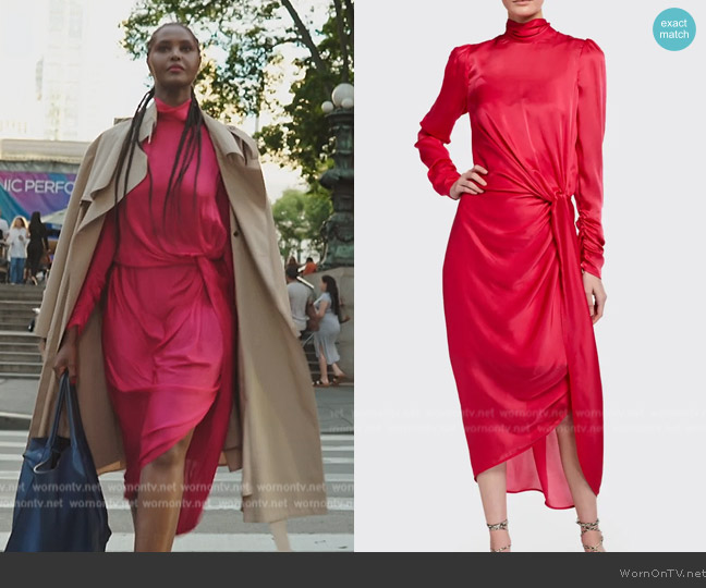 Zimmermann Draped Long-Sleeve Asymmetric Cocktail Dress worn by Ubah Hassan on The Real Housewives of New York City