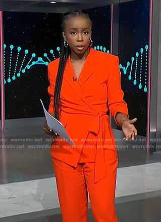 Zinhle’s orange wrap blazer on NBC News Daily