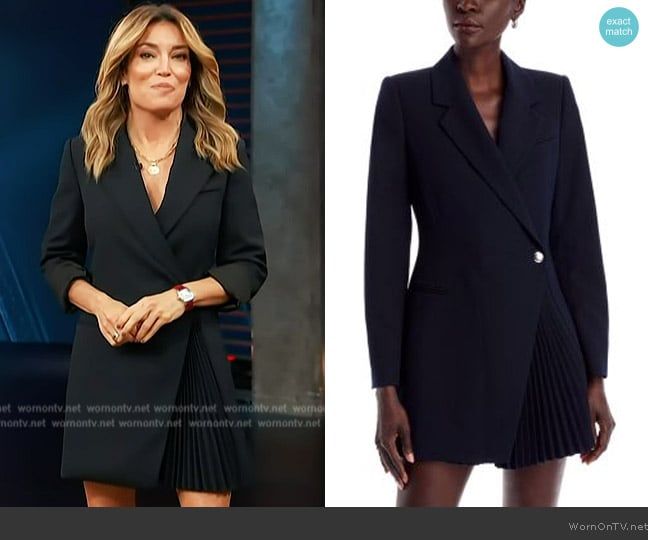 A.L.C. Callen Pleated Blazer Mini Dress worn by Kit Hoover on Access Hollywood
