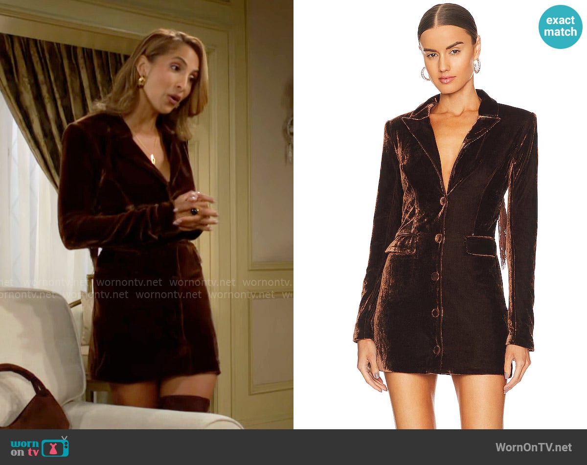 House of Harlow 1960 x Revolve Oriley Blazer Dress worn by Lily Winters (Christel Khalil) on The Young and the Restless