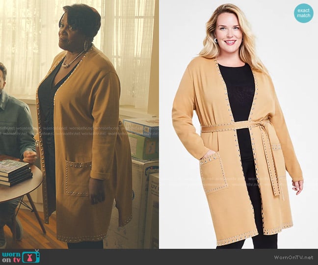 I.N.C. International Concepts Studded Cardigan worn by (Anna Maria Horsford) on No Good Deed