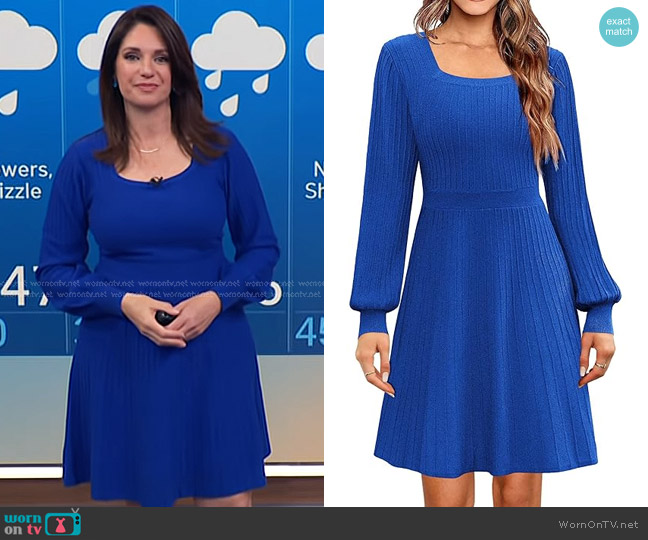 LOOBIS Square Neck Knit Mini Sweater Dress worn by Maria Larosa on Today