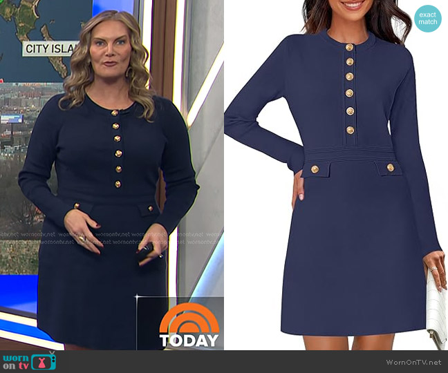 MEROKEETY Long Sleeve Bodycon Sweater Dress worn by Emily West on Today