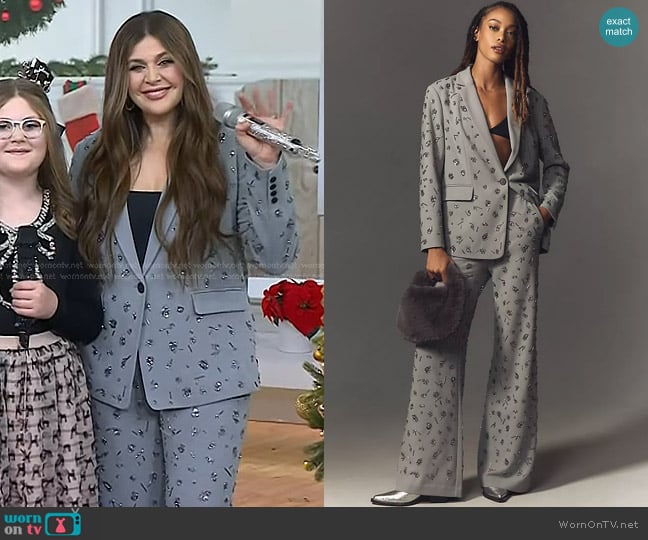 Maeve Beaded Single-Breasted Blazer worn by Hillary Scott on Today