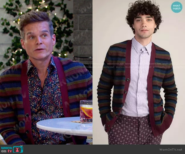Mr Turk Opolo Cardigan worn by Leo Stark (Greg Rikaart) on Days of our Lives
