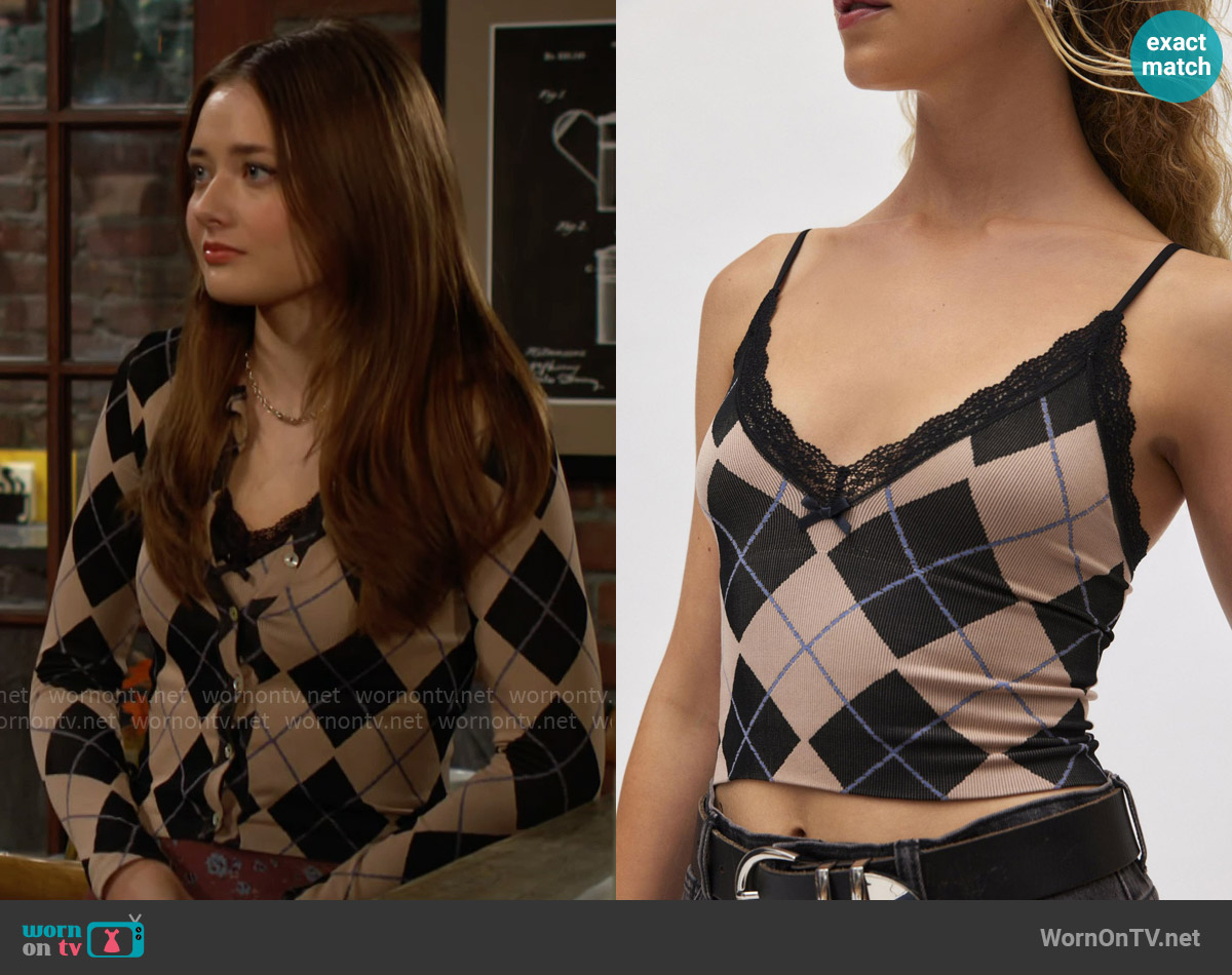 Out From Under Jacquard Seamless Tank Top worn by Faith Newman (Reylynn Caster) on The Young and the Restless