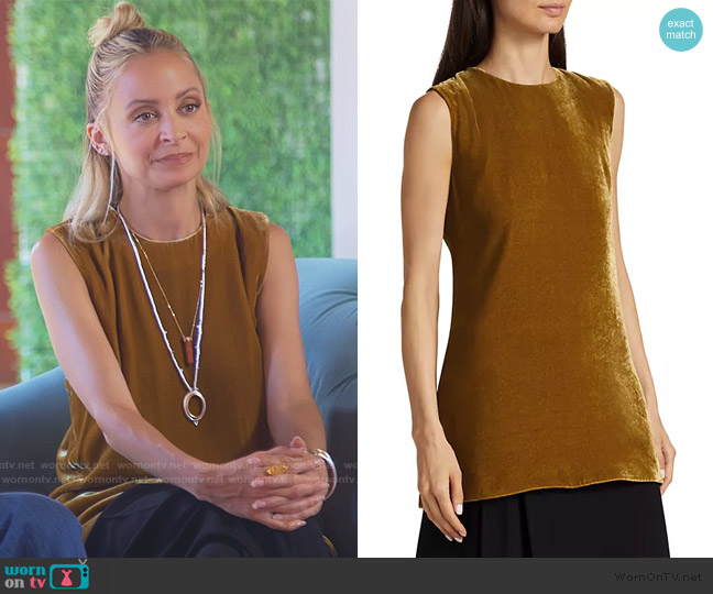 Proenza Schouler Velvet Longline Top worn by Nicole Richie on Paris and Nicole The Encore