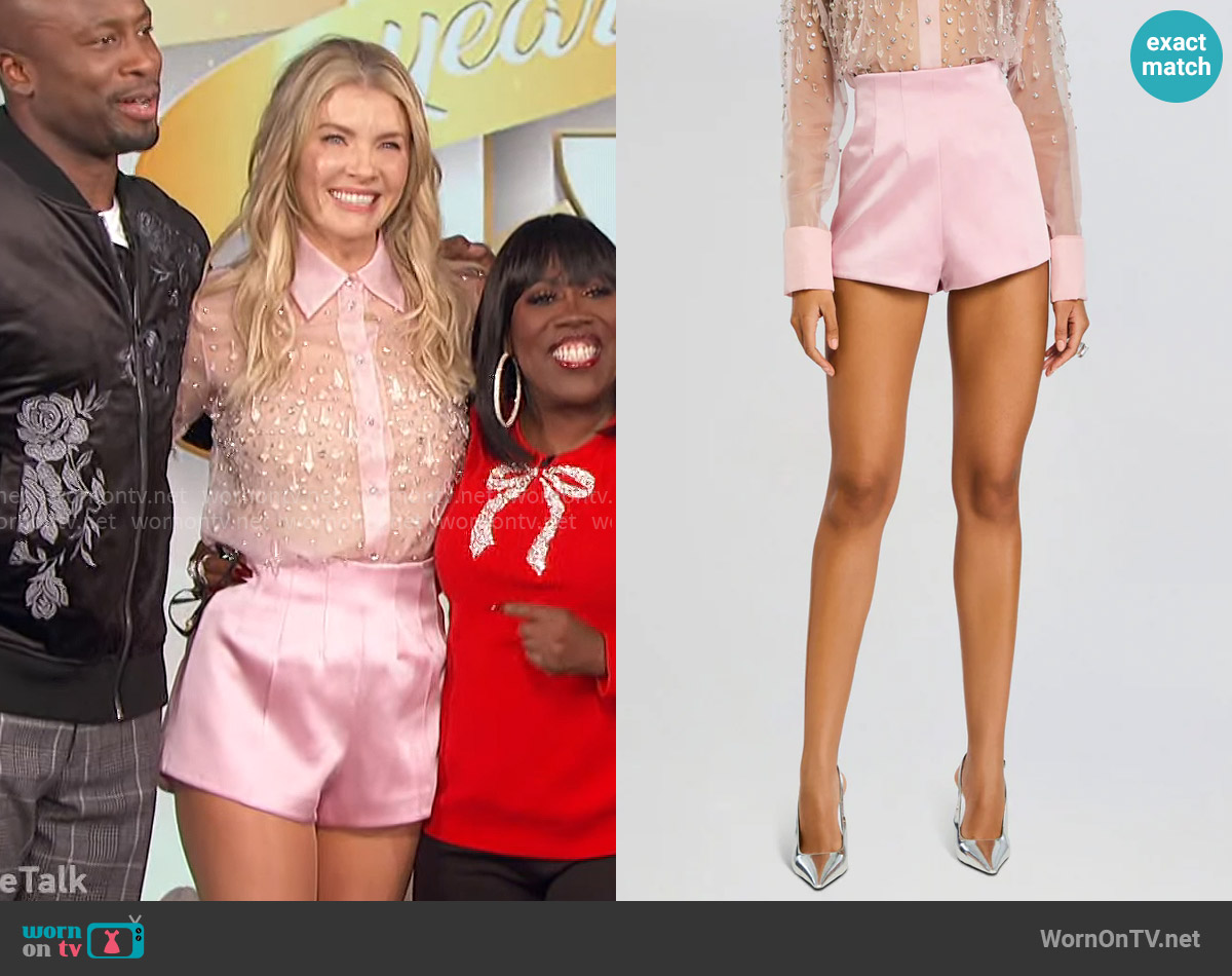Retrofete Marie Short worn by Amanda Kloots on The Talk