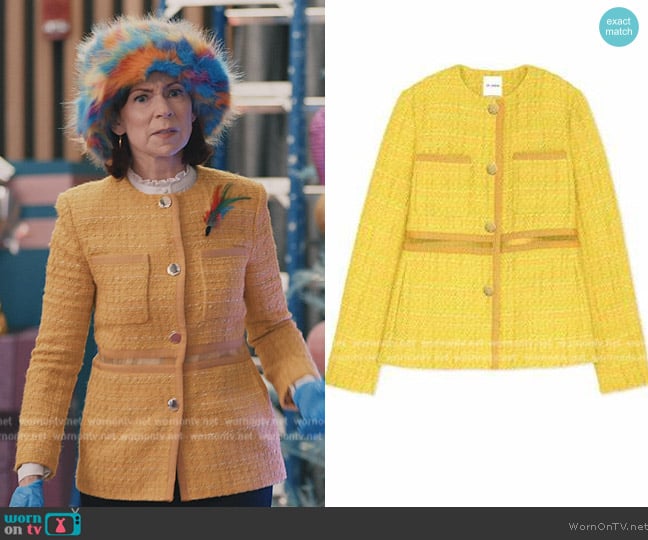 St John Lurex Tweed And Organza Jacket In Sunflower Multi St. John Kits worn by Elsbeth Tascioni (Carrie Preston) on Elsbeth