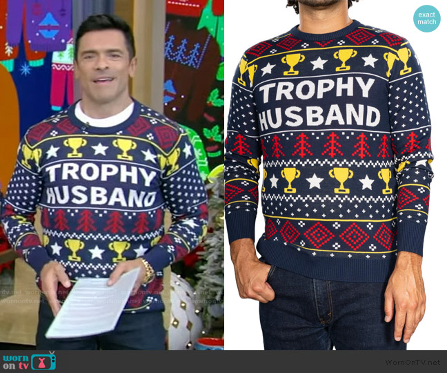 Ugly Christmas Sweater Trophy Husband Christmas Sweater