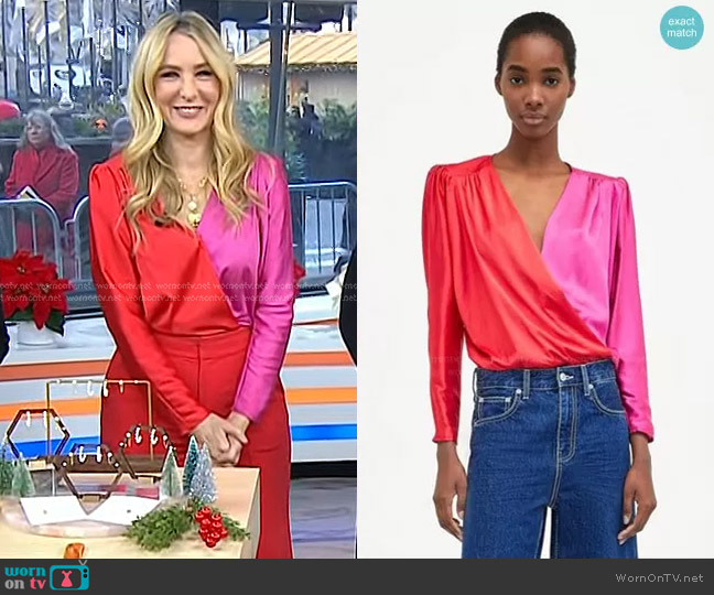 WornOnTV: Chassie’s red and pink wrap top on Today | Chassie Post ...