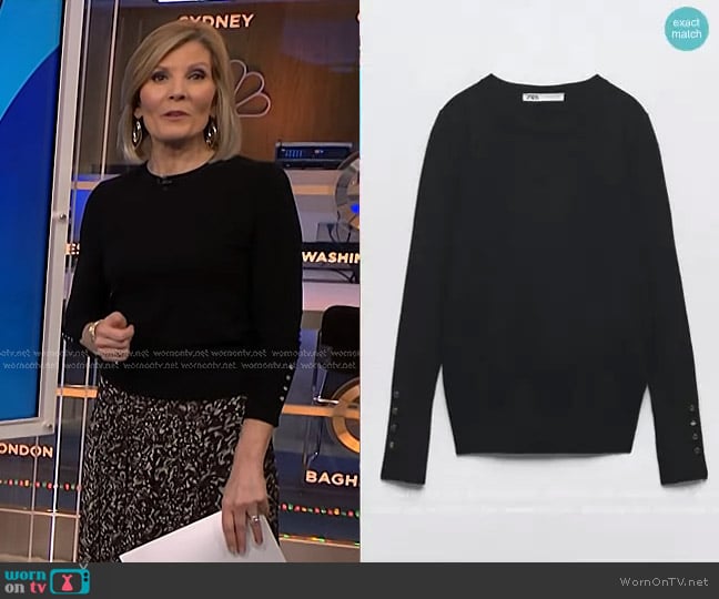 Zara Basic Knit Sweater worn by Kate Snow on NBC News Daily